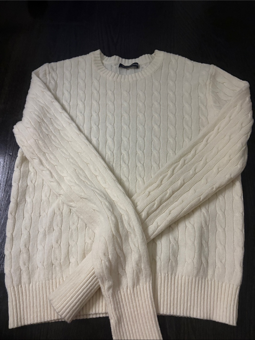 Brandy Cable-Knit Crewneck Sweater - Cream